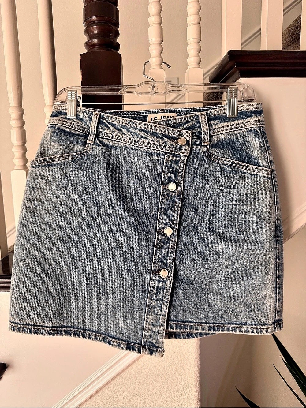 Le Jean Denim Mini Skirt Waist 28 Like New